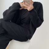 Women Cardigan Sweater Hollow-out Knitted Cardigan Coat Vintage Top for Women 8t3083