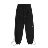 Men Sweatpants Loose Casual Straight Trousers Men's Wide-Leg Pants Drawstring Ankle-Tied Sweatpants