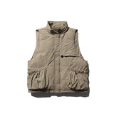 Unisex Winter Cotton Coat Three-Dimensional Large Pocket Stand Collar down Vest