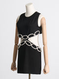 Women Dresses Sexy round Neck Sleeveless Hollow Dress (Qymy0409)