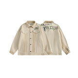 Unisex Jacket Vintage Spring and Autumn Coat Loose Embroidered Jacket