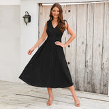 Women Date Dress Summer Pleated Skirt Dress plus Size