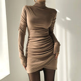 Women Dresses Turtleneck Dress Autumn and Winter
