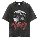 Men Streetwear Vintage Black Tshirt Harajuku Japanese Anime