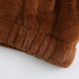 Women Trench Coat Autumn and Winter Plush Coat Hooded Long Sleeve Warm Short Top