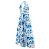 Women Date Dress Sexy V-neck Strap Slit Dress