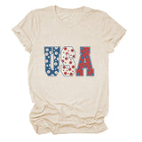 T-shirt usa flower print personalized short-sleeved top