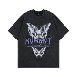 Men T Shirt Cartoon Worn Looking Washed-out Short Sleeve T-shirt