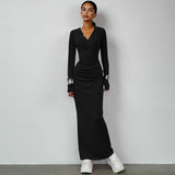 Women Dresses Winter Slim-Fit Hood Sports and Leisure Dress