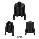 Red Leather Jacket Women's Coat Motorcycle Clothing