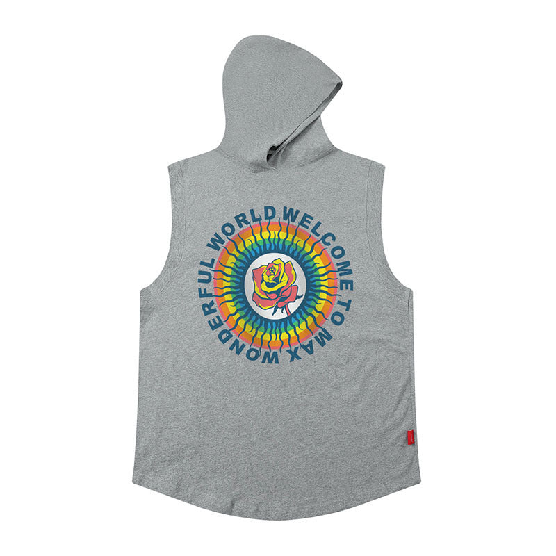 Men Vest Summer Hip Hop Vest Retro Sleeveless T-shirt