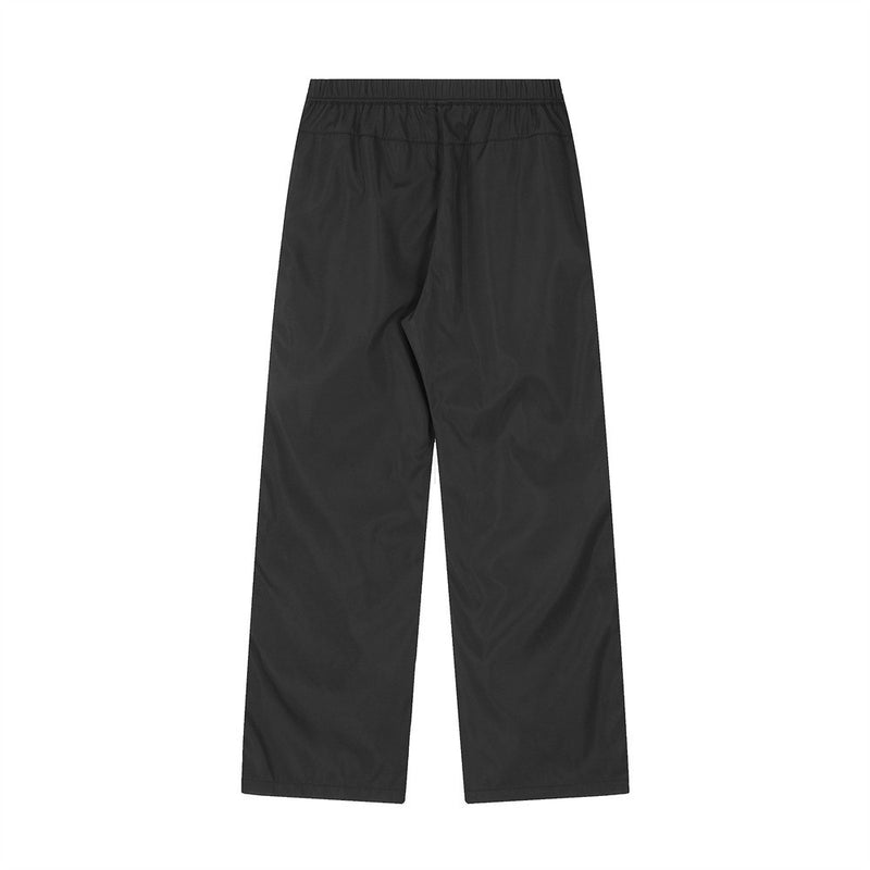 Men Sweatpants Side Stitching Two-Way Zipper Split Casual Straight-Leg Trousers