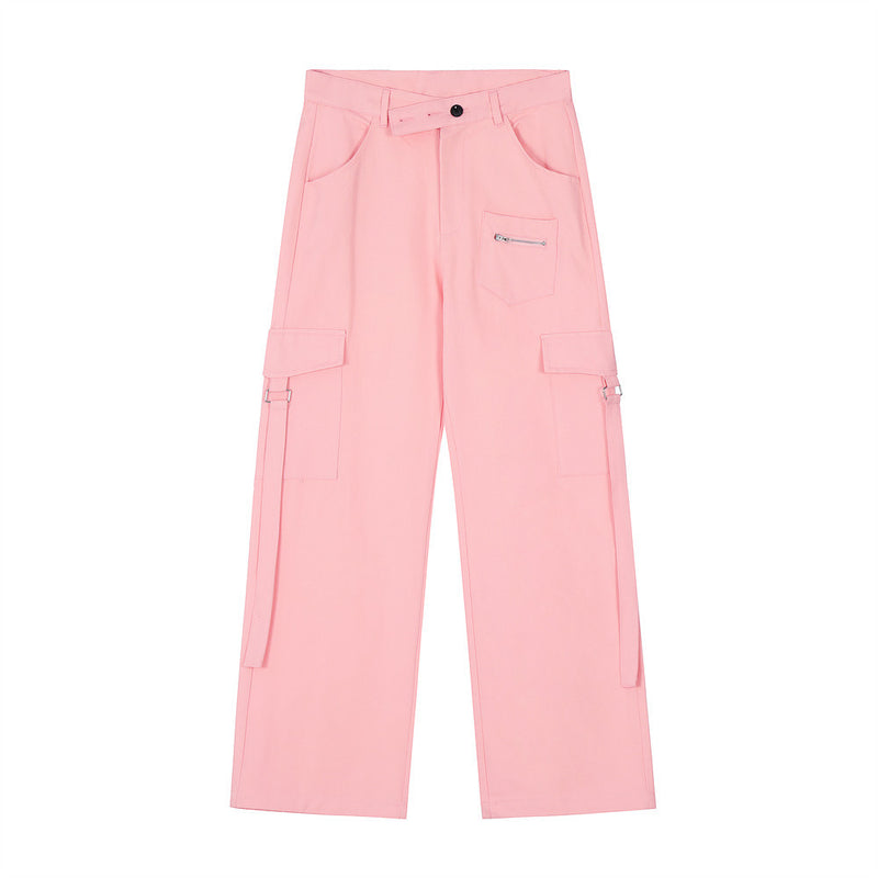 Men Sweatpants Streamers Workwear Pants Men's Loose Casual Straight-Leg Wide-Leg Pants