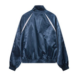 Women Jacket Outdoor Jacket Coat Loose Stand Collar Long Sleeve Sports Trench Coat