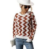 Women Knitted Sweater Autumn and Winter Leisure Loose-Fitting Long Sleeve Sweater