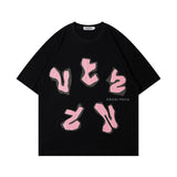 Men T Shirt Spring/Summer Letters Contrast Color Affixed Cloth Embroidered Short Sleeve T-shirt