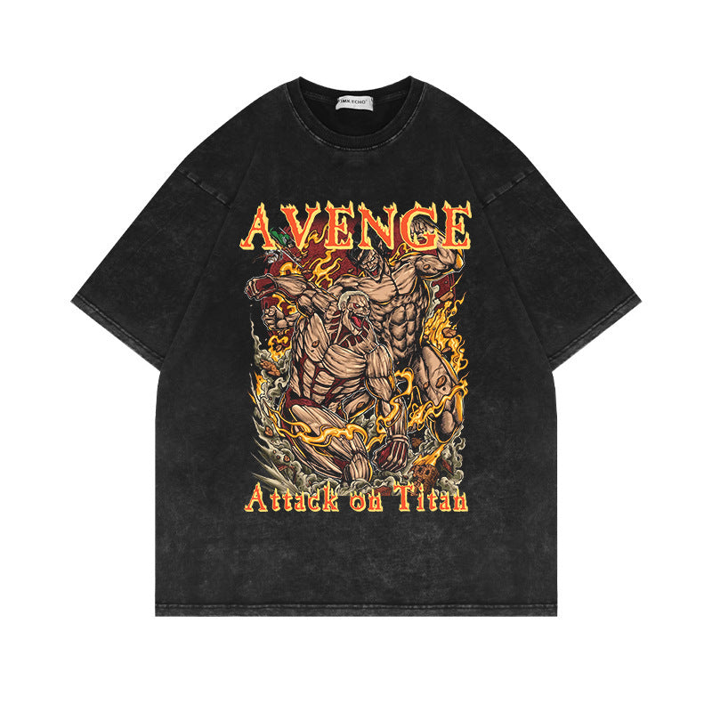 Attack Giant Washed Old Short Sleeve T-Shirt