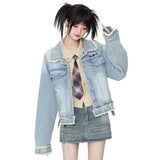 Women Jacket Multi-Pocket Denim Clothing Women's Autumn Denim Jacket Coat