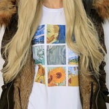 Van Gogh Painting Vintage Fashion Aesthetic White T-Shirt