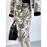 Women Skirt Vintage Oil Painting Skirt Autumn