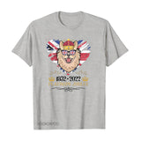 Red by Queen's Platinum Jubilee 2022 Elizabeth 70 Years T-shirt Puppy Printed round Neck