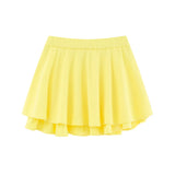 Women Skirt Solid Color Loose A- line Skirt Pleated Skirt