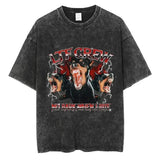 Rottweiler Doberman Vintage Washed T Shirt Men's Hip Hop