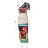 Women Co-Ord Set Vintage Vest Long Skirt Two-Piece Suit
