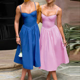 Women Dresses Summer Slim Fit Suspender Dress Sexy Long Dress