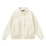 Unisex Jacket Fall Retro Lapels Leather Jacket