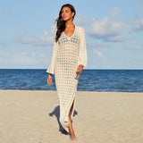 Beach Sweater Dress Summer Sexy Knitted Cutout Beach Bikini Swimsuit Blouse