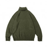Unisex Winter Cotton Coat Turtleneck Sweater Vintage Loose Knitted Top