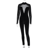 Women Jumpsuit Winter Sexy Cutout Zipper Jumpsuit