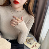 Women Knitwear Autumn and Winter Turtleneck Bottoming Shirt Slim-Fit Knitted Top