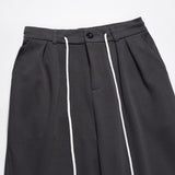 Men Sweatpants Solid Color Suit Pants Men's Summer Simplicity Loose Pleated Drawstring Straight Casual Trousers