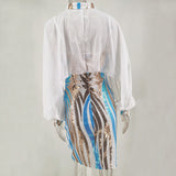 Women's Evening Gown Sexy Retro Long Sleeve Cloak Sequined Suspender Dress
