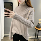 Women Knitwear Autumn and Winter Turtleneck Knitwear Loose Sweater