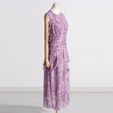 Women Dresses Summer Sleeveless Ruffled Long Dress (Qymy0409)