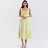 Women Dresses Spring Floral Skirt Vacation Style Suspender Dress (Lbk0409)