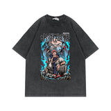 Washed short-sleeved T-shirt oversize