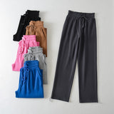 Women Sweatpants Button Casual Pants Summer Loose Wide Leg Track Pants