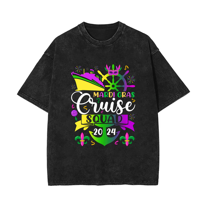 Washed and old retro short-sleeved T-shirt