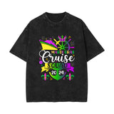 Washed and old retro short-sleeved T-shirt