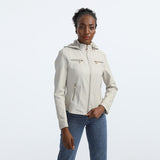 Red Leather Jacket Fleece-Lined Women's Leather Jacket Women's Hooded Autumn and Winter Short Coat Casual Women's Jacket