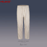 MIJKO Mens Vintage Pants Zipper-embellished Drawstring Slacks