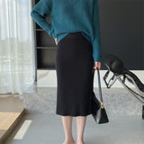 Women Knitted Skirt Autumn Knitted Skirt Hip Skirt
