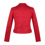 Women Jacket Autumn and Winter Suede Lapel Motorcycle Jacket
