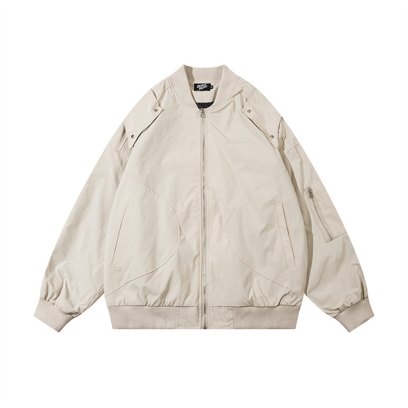 Men Jacket Coat Baseball Uniform Men's Autumn and Winter Ins Loose Pilot Jacket Casual