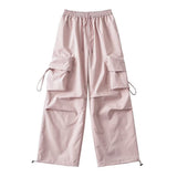 Women Sweatpants Autumn Three-Dimensional Pocket Overalls Loose Tappered Trousers