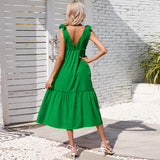 Women Dress Casual Vacation Beach Sling Dress